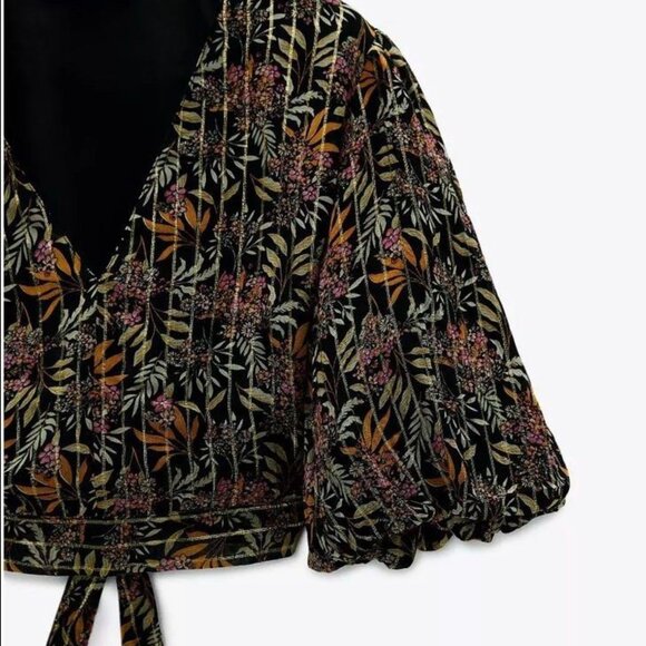 ZARA FLORAL PRINTED TOP Size L NEW WITH TAG! - Picture 3 of 4